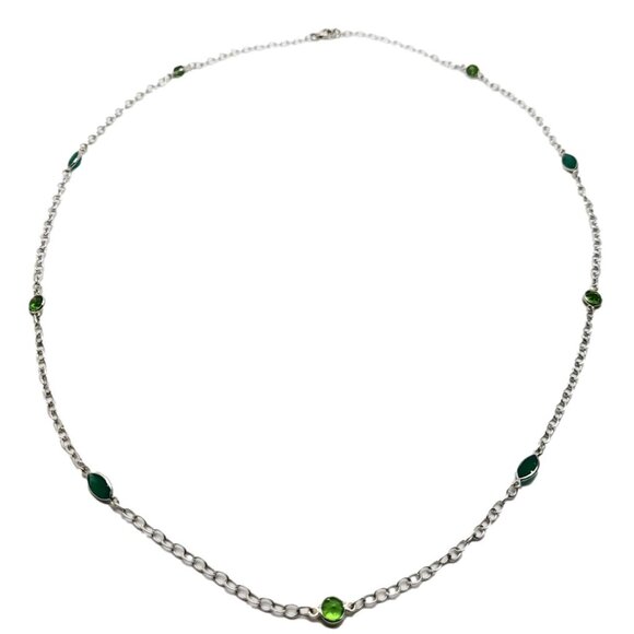 Nicky Butler Green Chalcedony & Quartz 30" Gem Station Necklace Sterling Silver - Picture 3 of 8